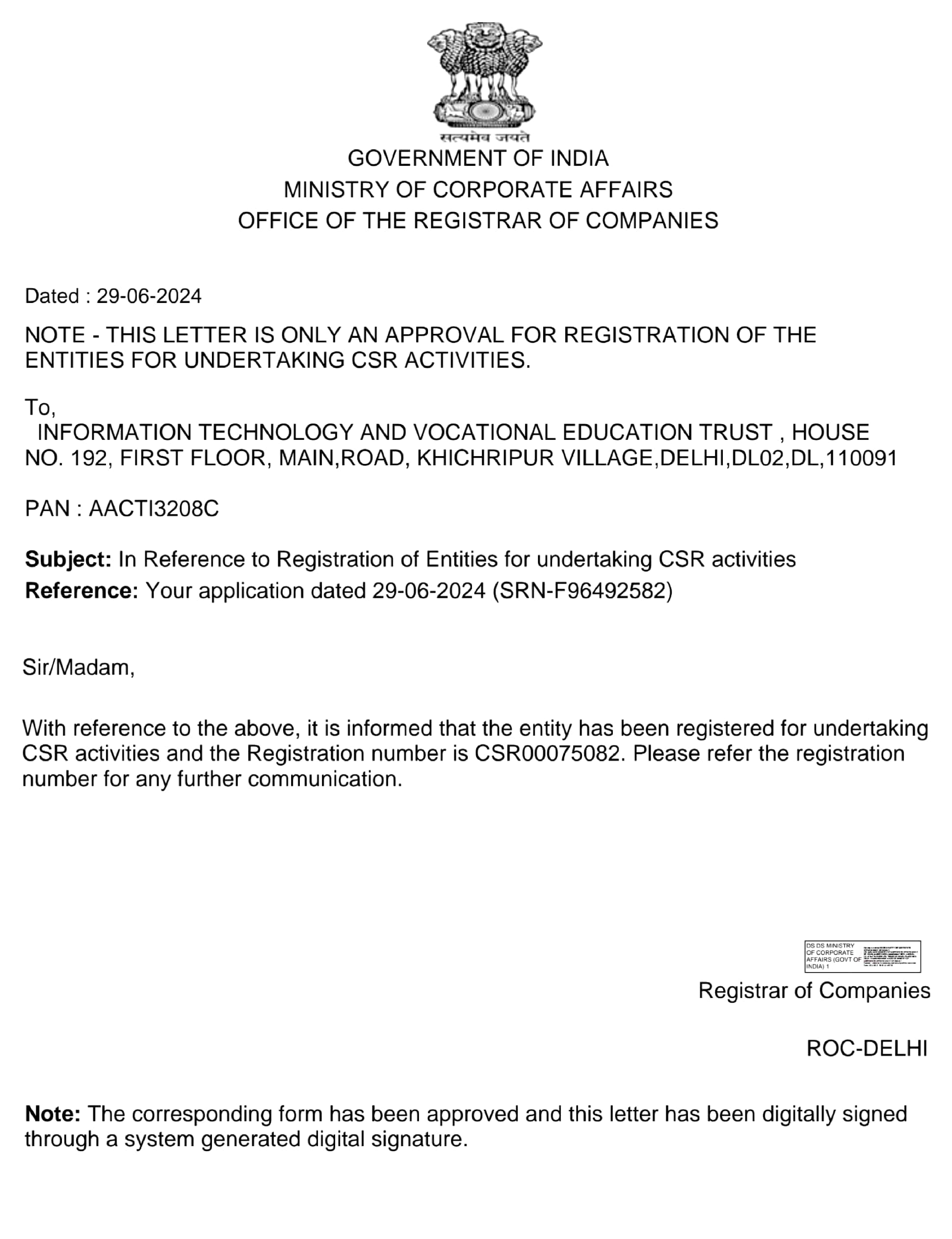 CSR Certificate